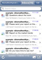 Message List screen